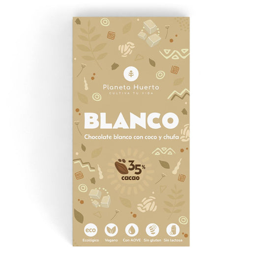 Tableta chocolate blanco vegano 35% ECO Planeta Huerto 70 g