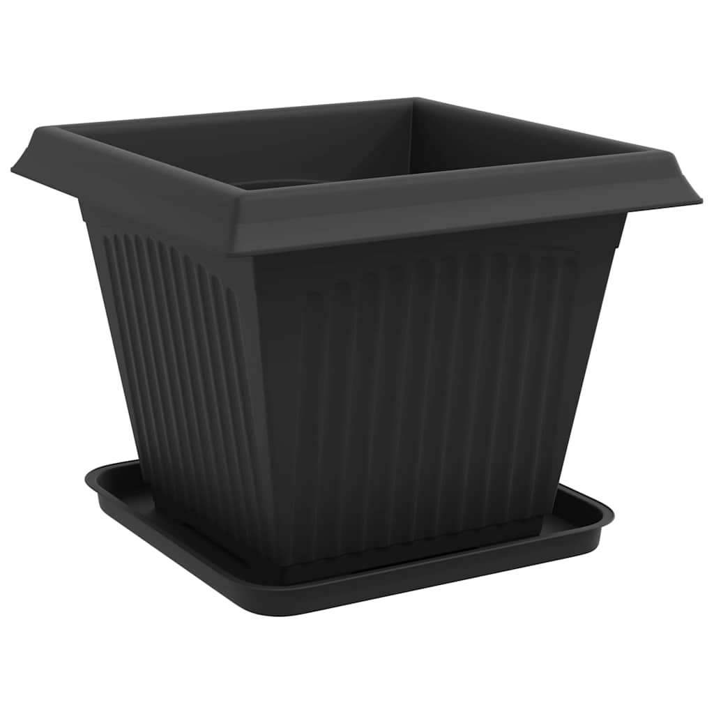 Macetas 6 Uds. Negro Plástico_4