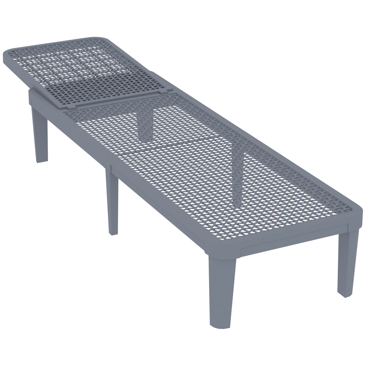 Tumbona Outsunny Pp Gris Oscuro 191x55x35.5 Cm_3