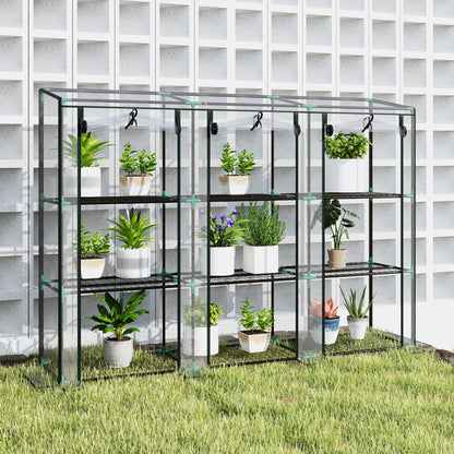 Invernadero Pequeño Outsunny Acero, Plástico Transparente 215x46x151 Cm_4