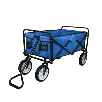 Carretilla De Jardín Plegable Azul Para Jardinería Con Funda Impermeable_4