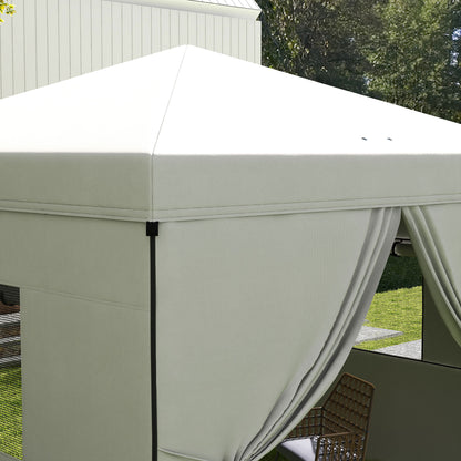 Carpa Plegable Outsunny Acero, Tela Oxford Blanco 300x300x280 Cm_4