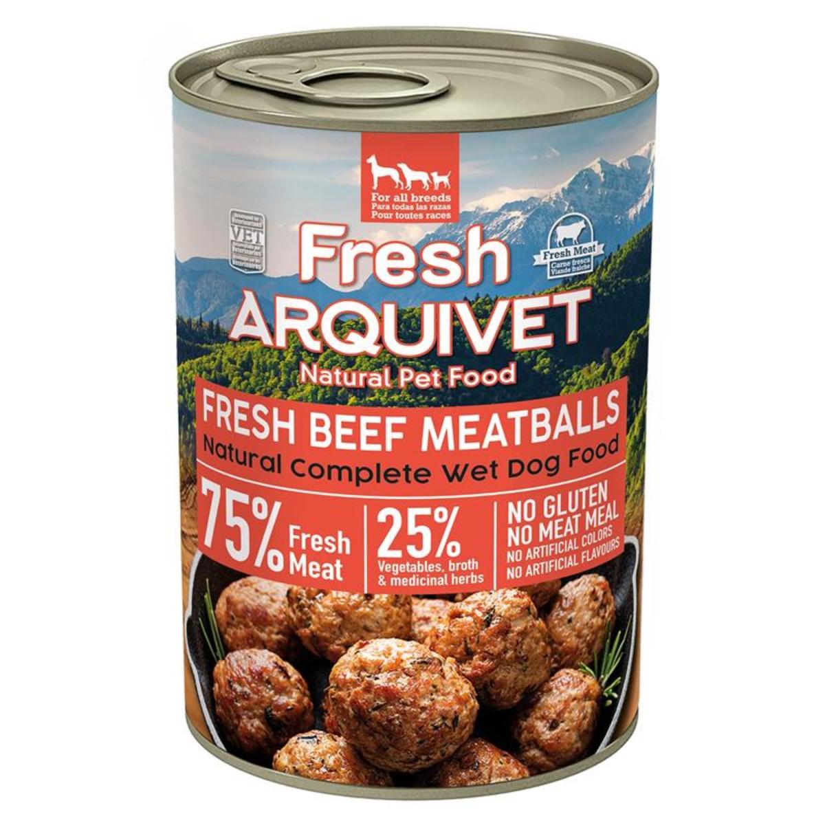 Fresh Beef Meatballs Arquivet 400 g Comida húmeda para perro con ternera, boniato y zanahoria