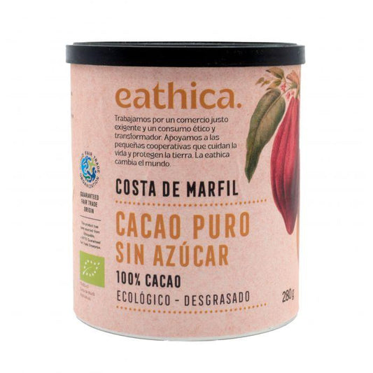 Cacao Puro en lata sin azúcar Eathica BIO 280 g