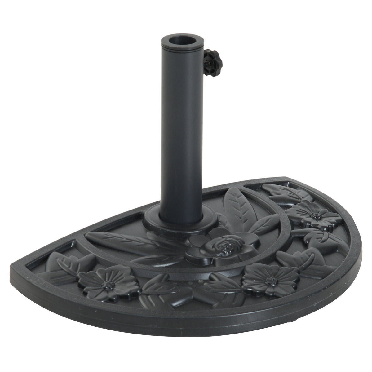 Base De Sombrilla Semicircular Peso 9 Kg Outsunny 50x32x32 Cm Negro_0