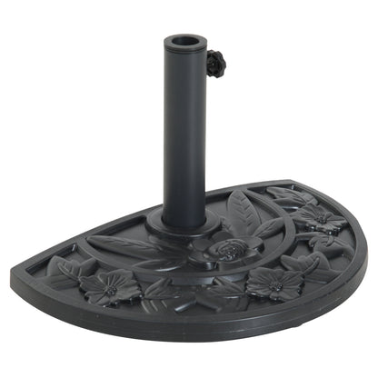 Base De Sombrilla Semicircular Peso 9 Kg Outsunny 50x32x32 Cm Negro_0