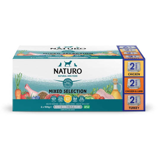 Naturo Comida Humeda Perro Con Arroz Multipack 400g X 6 Tarrinas_0