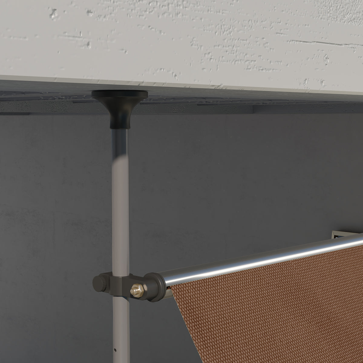 Toldo Manual Retráctil Outsunny Poliéster, Aluminio Café 300x120x300 Cm_4