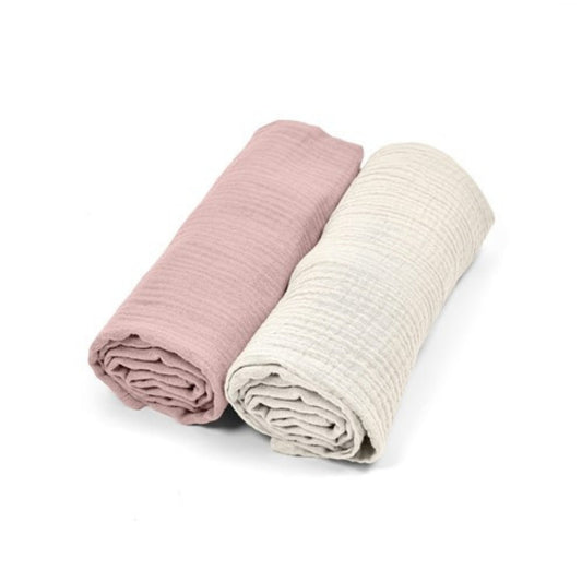 Pack 2 Muselinas De Algodón 70x70 Para Bebé Rosa_0