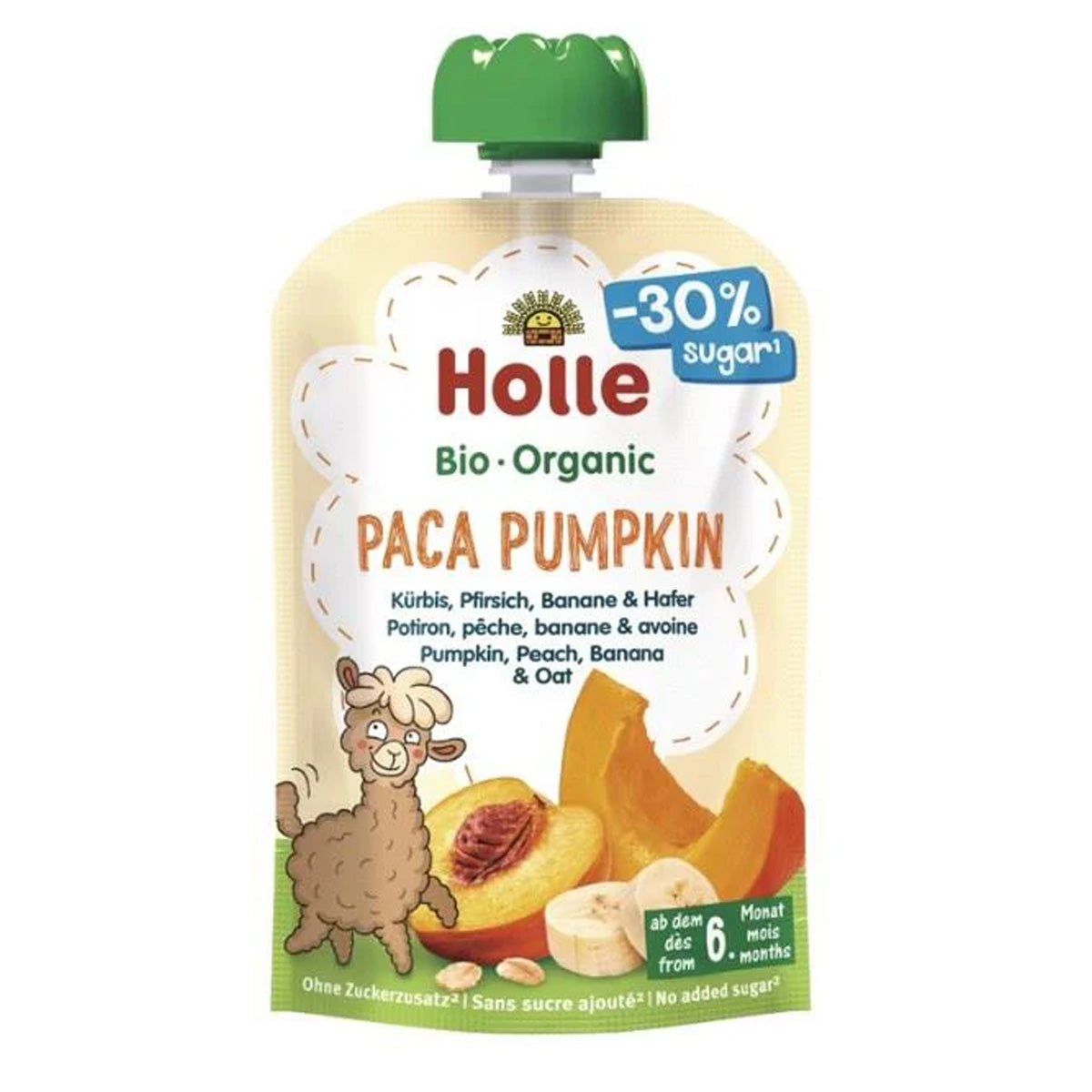 Smoothie BIO de calabaza, melocoton, platano y avena (desde el 6º mes) PACA PUMPKIN Holle 100g