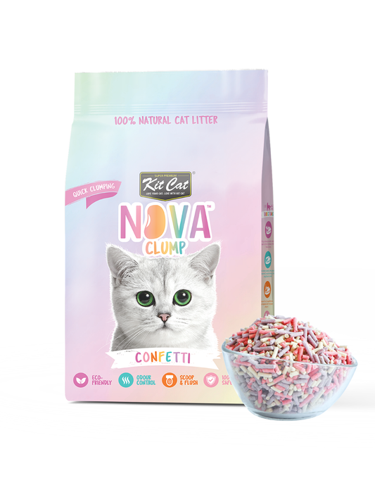 Kit Cat Arena Eco Nova Clump - Confetti 7 L Arena para gatos - Mezcla de Original, Fresa y Lavanda