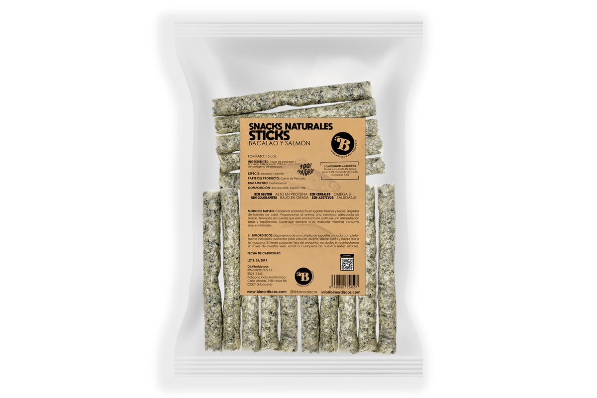 Bimordiscos Barritas De Bacalao Y Salmón Para Perros Y Gatos - 15 Uds. 15 Uds._0