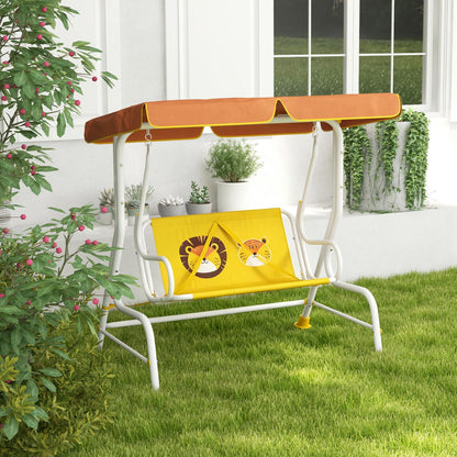 Balancín De Jardín Outsunny Acero, Poliéster Amarillo 110x70x110 Cm_1