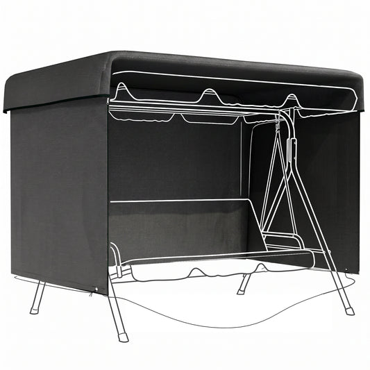 Outsunny Funda Balancín Jardín Con Cremallera 215x155x150 Cm Negro_0