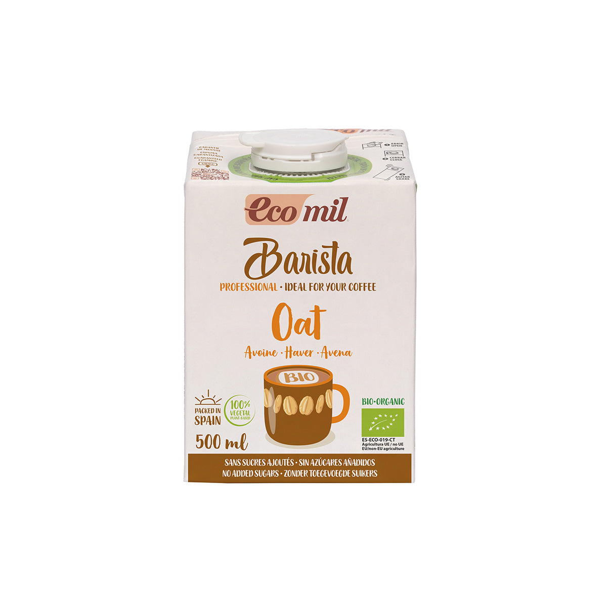 Bebida Vegetal de Avena Barista Sin Azúcar Bio ECOMIL 500 ml