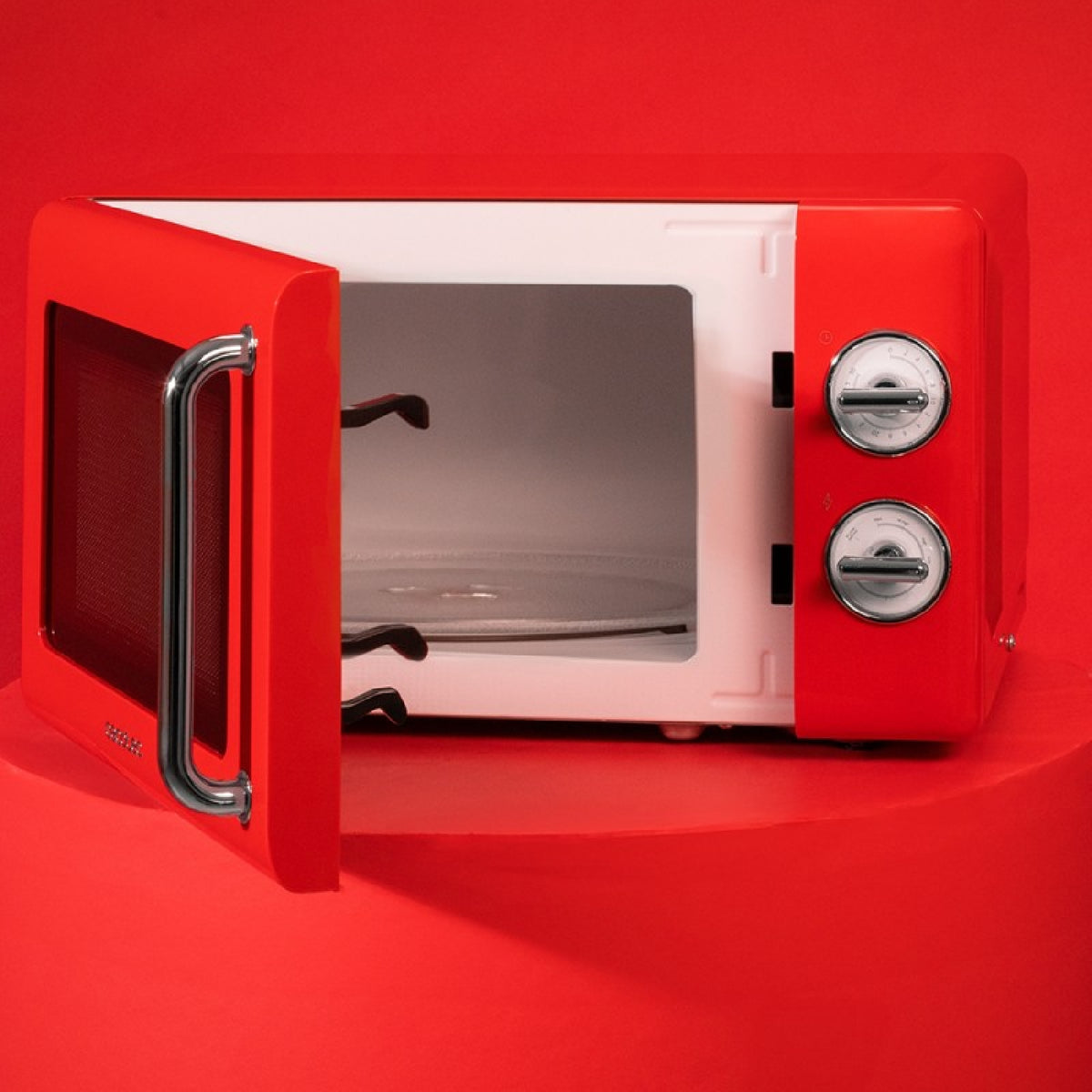 Microondas Mecánico De 20 L Proclean 3010 Retro Red. 700 W En 6 Niveles, Temporizador Hasta 30 Minutos, Modo Descongelación, Diseño Vintage En Rojo,_4