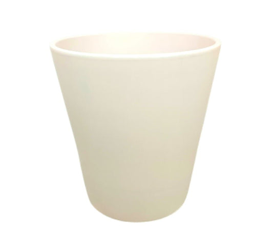 Macetero De Cerámica Cónica Monocolor Blanco 46cm_0