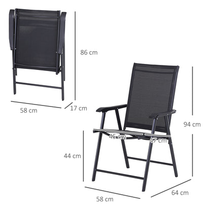 Conjunto De 2 Sillas Plegables Outsunny Negro 58x64x94 Cm_2