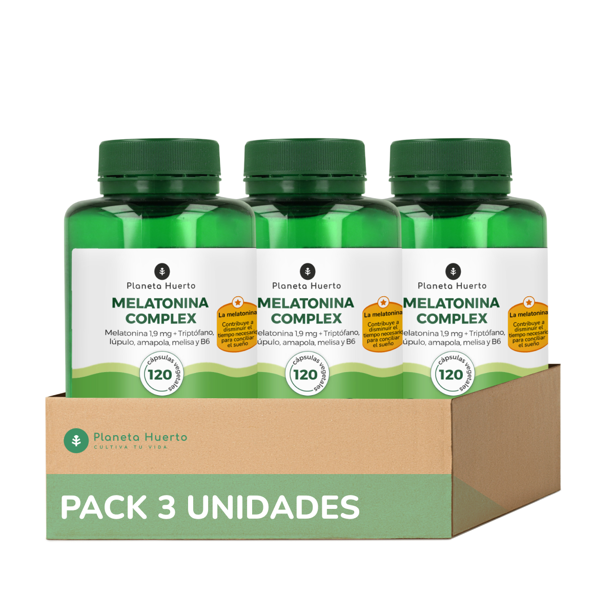 Pack 3xMelatonina complex Planeta Huerto 120 caps