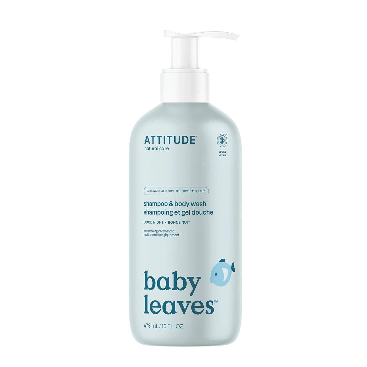 Baby leaves Champú y gel 2 en 1 Buenas noches Attitude 473 ml