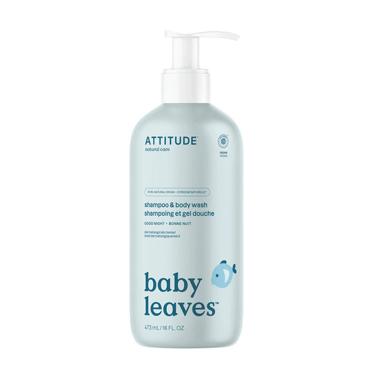 Baby leaves Champú y gel 2 en 1 Buenas noches Attitude 473 ml