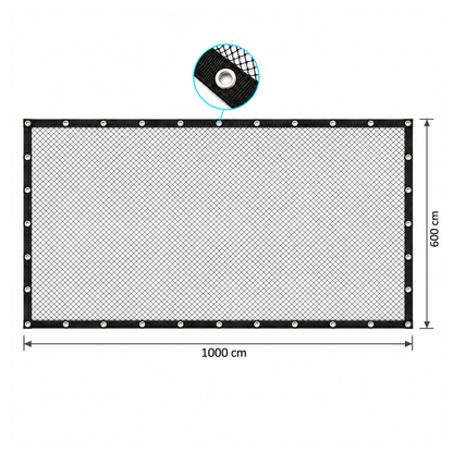 Cover Net Red Estanque 10x6m - Malla 10mm - Negro/verde - Con Estacas_3