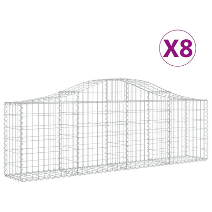 Cestas De Gaviones 8 Uds Forma De Arco Hierro 200x30x60/80 Cm_0