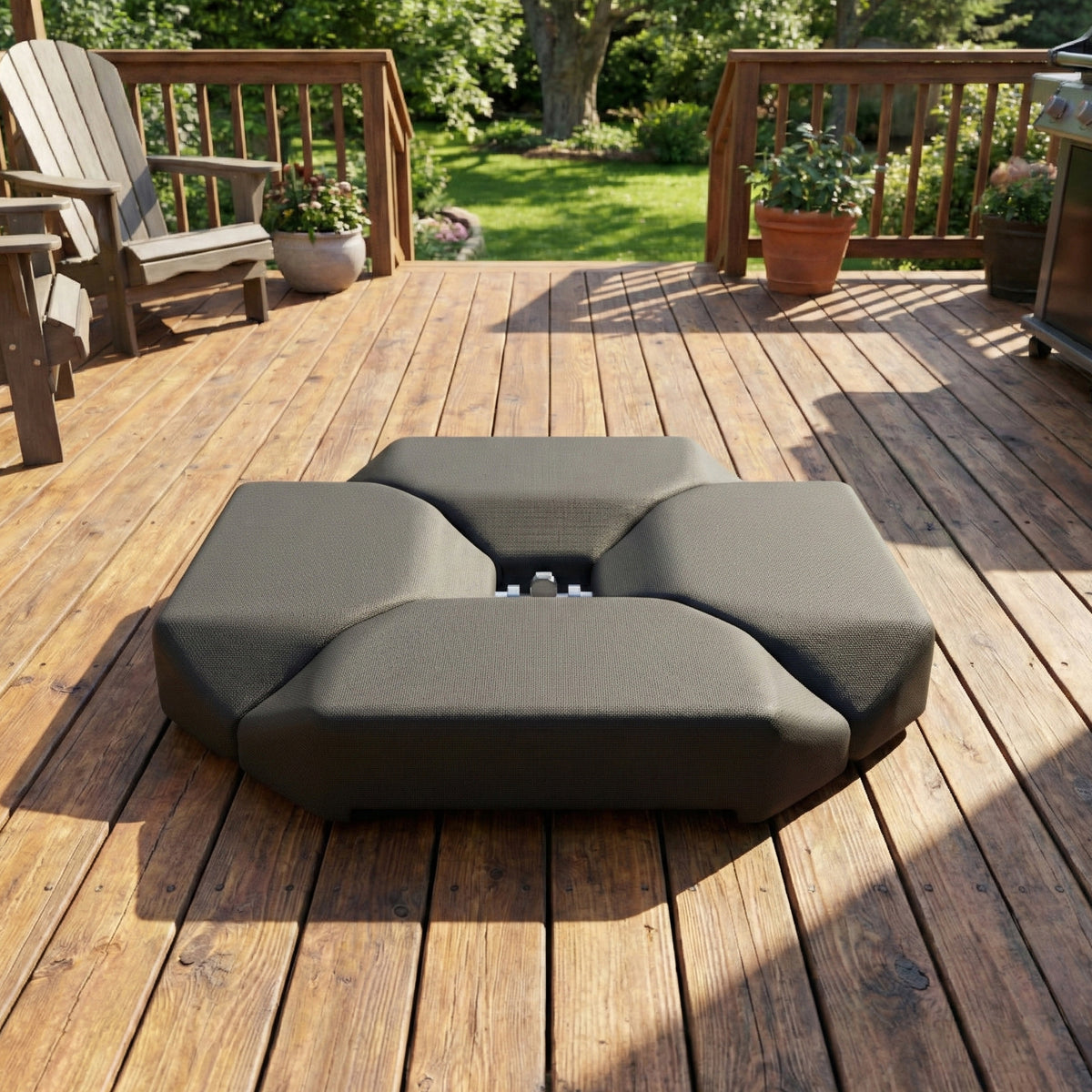 Base Para Sombrilla Outsunny Hdpe Negro 100x100x9 Cm_3