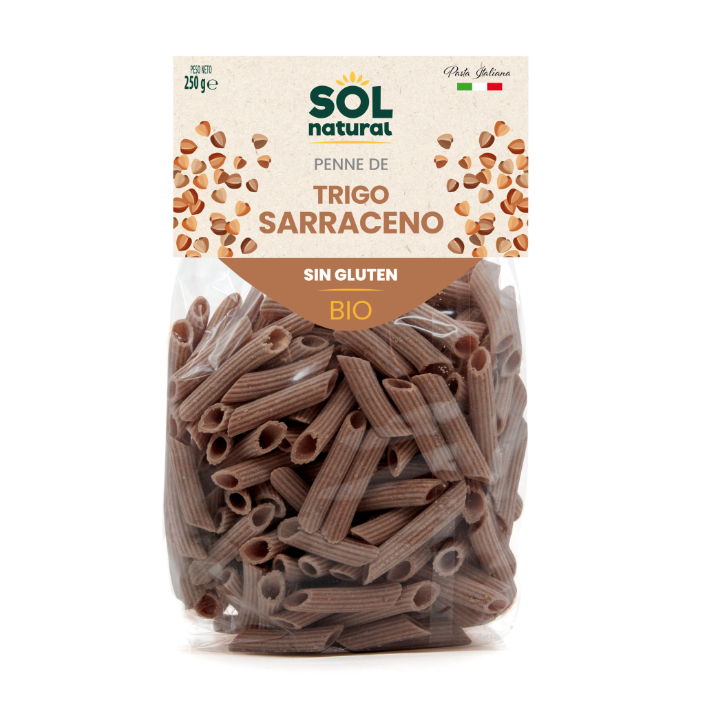 Macarrones penne de Trigo Sarraceno Sin gluten BIO Sol Natural 250g