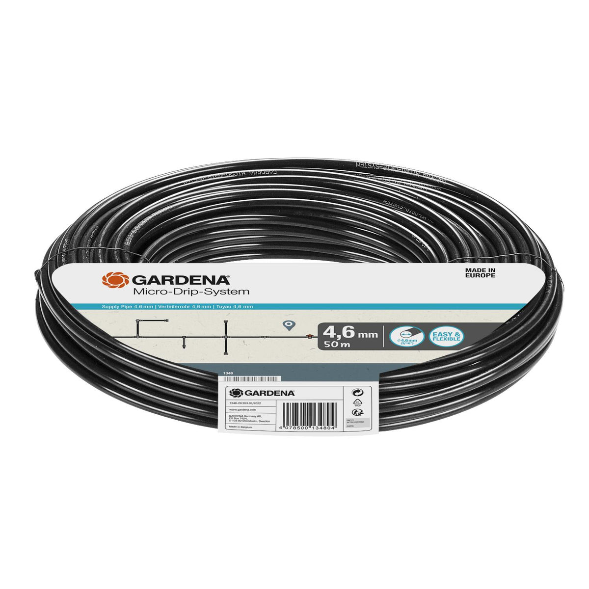 Tubería distribución 4.6 mm (3/16") 50 metros Microdripsystem Gardena