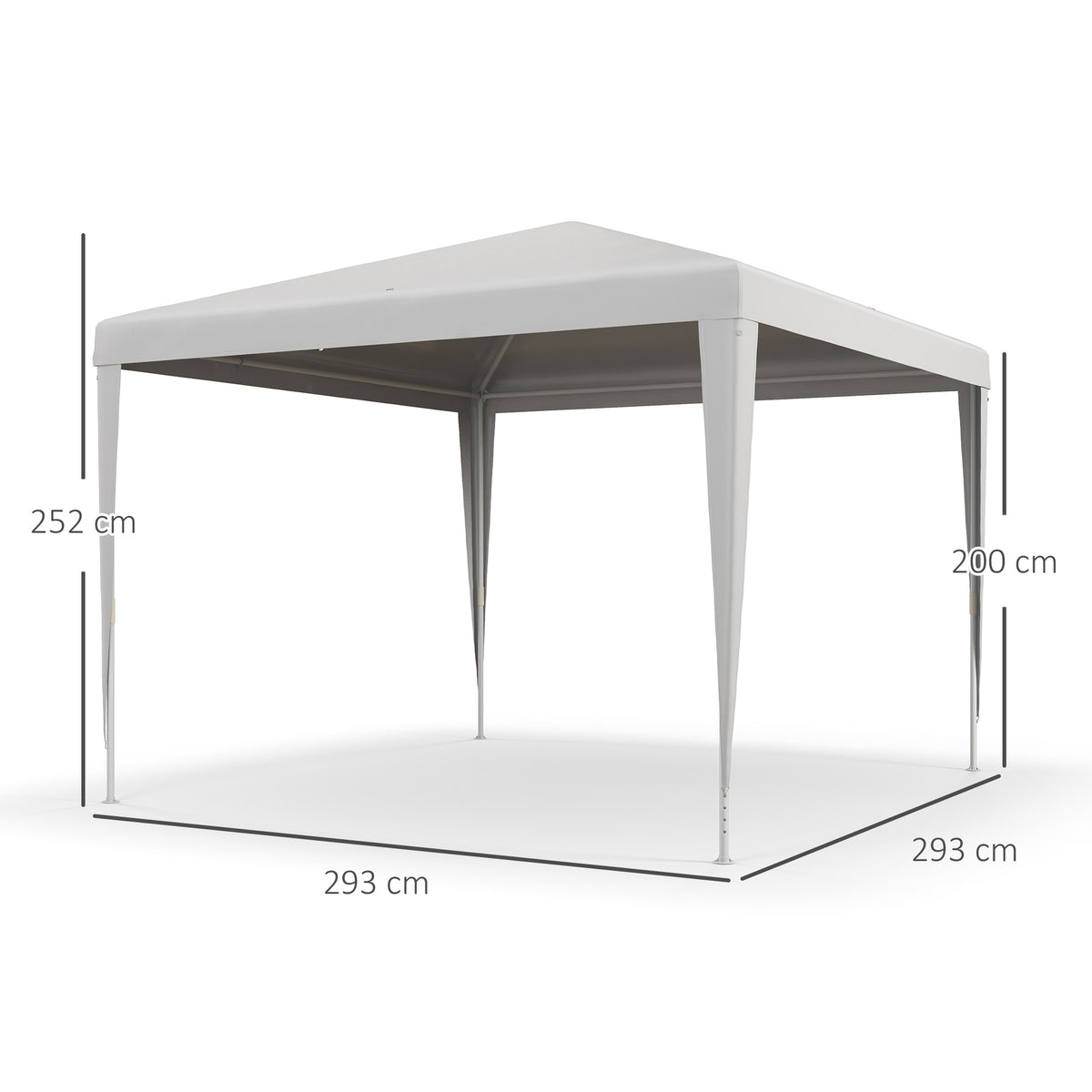 Carpa Desmontable Para Jardín Outsunny 293x293x252 Cm Blanco_2