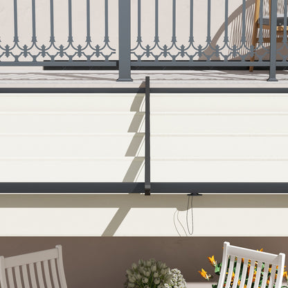 Pérgola Outsunny Poliéster, Acero Crema 297x297x230 Cm_3