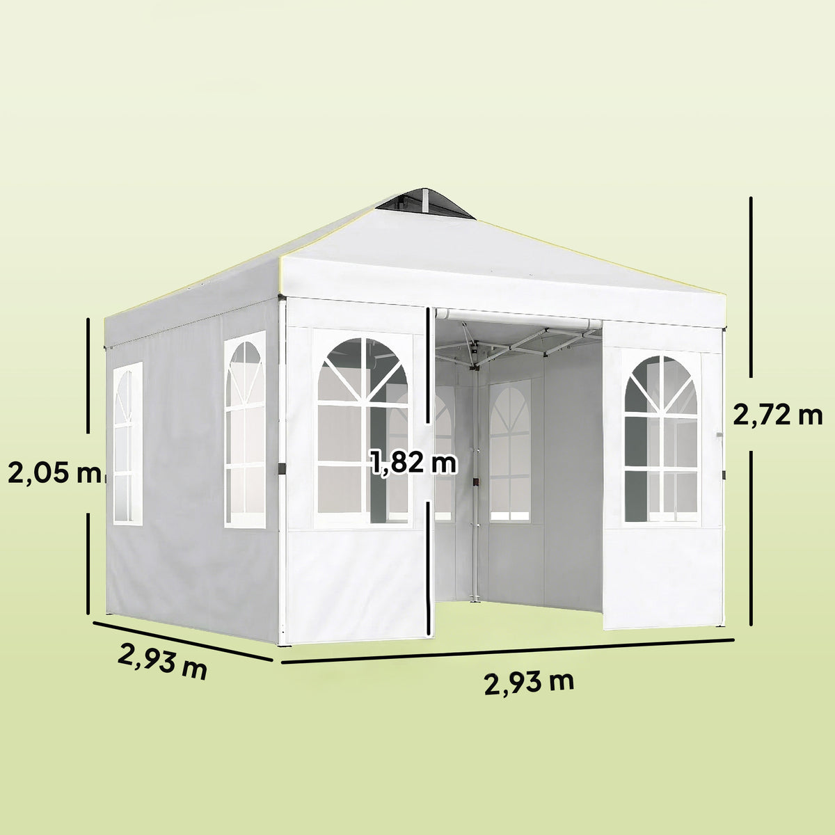 Carpa Plegable Outsunny Tela Oxford, Metal Blanco 293x293x272 Cm_2