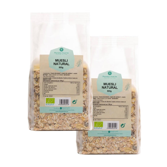 Pack 2x Muesli natural con pasas ECO Planeta Huerto 500 g