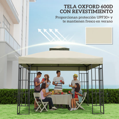 Techo De Repuesto Outsunny Tela Oxford Crema 300x300 Cm_5