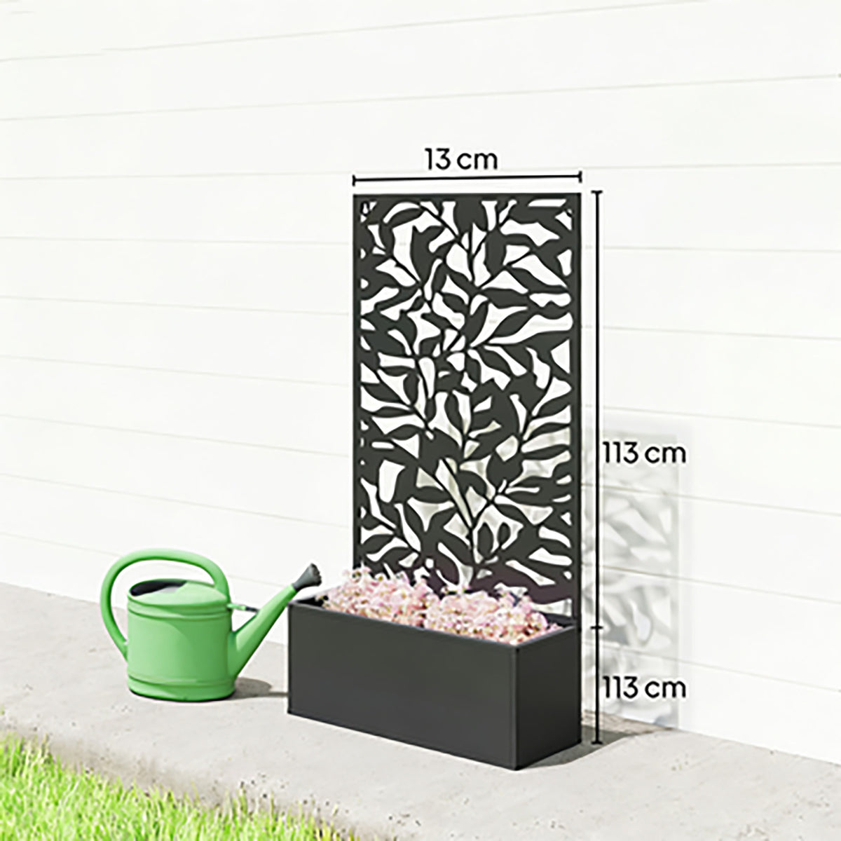 Jardinera Exterior Outsunny Metal Negro 61x23x113 Cm_2