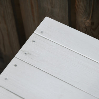 Baúl De Madera Outsunny Blanco 127x56x60 Cm Madera De Abeto_4