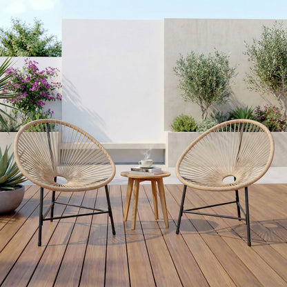 Conjunto Sillas Ratán Outsunny Ratán Pe, Acero Madera Natural 72x68x81 Cm_4