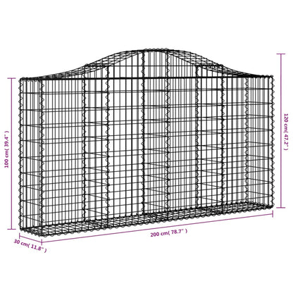 Cestas Gaviones 30 Uds Forma De Arco Hierro 200x30x100/120 Cm_5