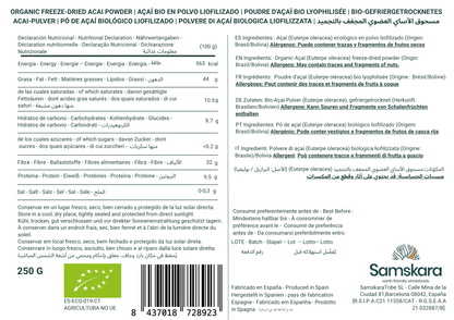 Açaí Liofilizado En Polvo Bio - 250g | Superalimento Ecológico Vegano Para Batidos, Smoothies Y Zumos_1