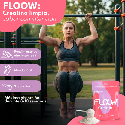 Creatina Monohidrato En Polvo 306g (102 Dosis) - Creatina Pura Sabor Berry Mix - Suplemento Deportivo Para Masa Muscular_1