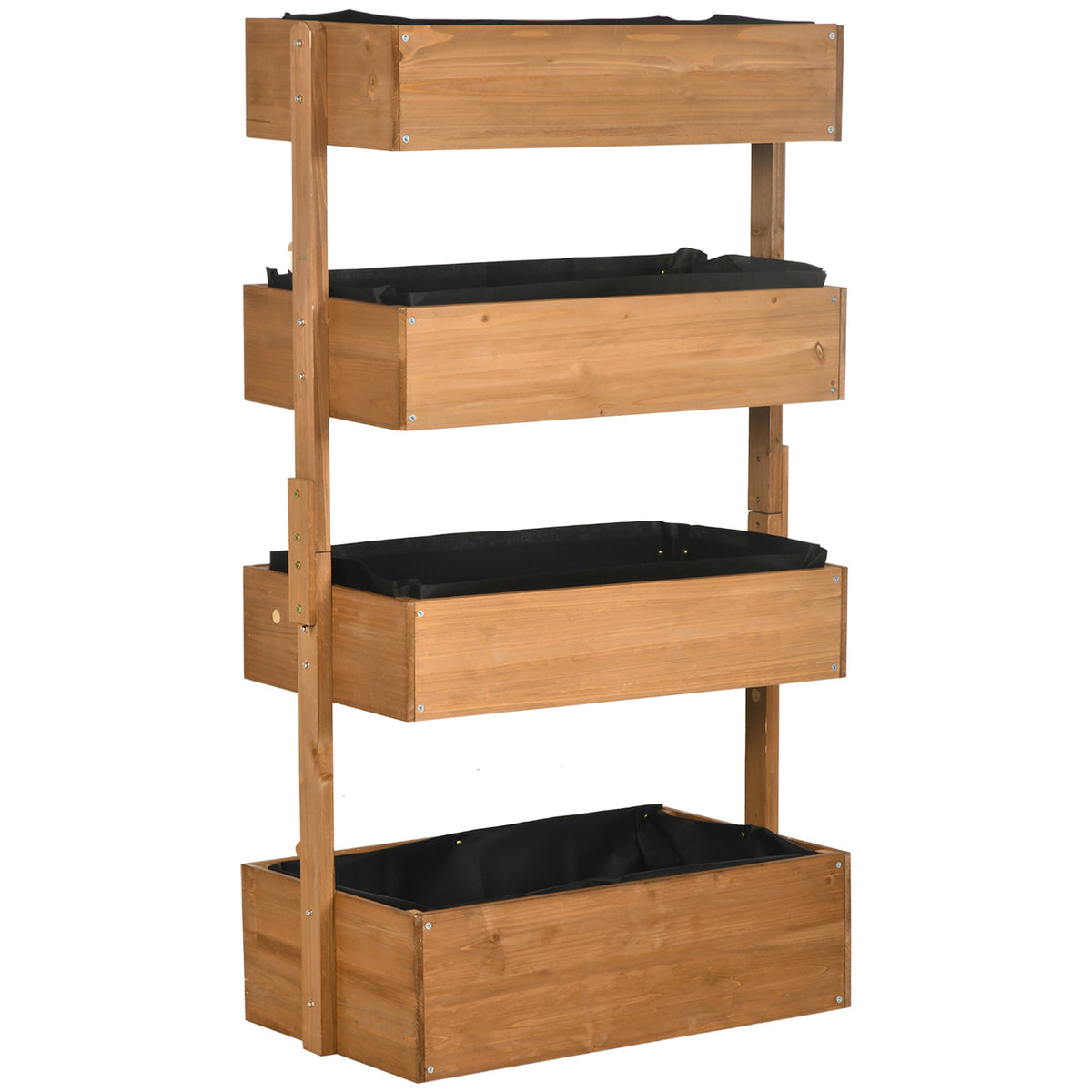Jardinera Outsunny Madera De Abeto Naranja 80x45x142 Cm_0