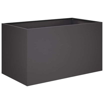 Macetero De Jardín Negro 80 X 50 X 50 Cm Acero Laminado En Frío_0