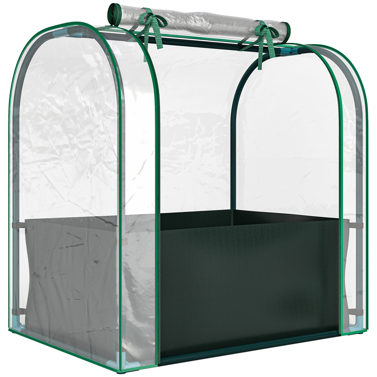 Invernadero Pequeño Outsunny Acero, Plástico Verde Oscuro 68x50x70 Cm_0