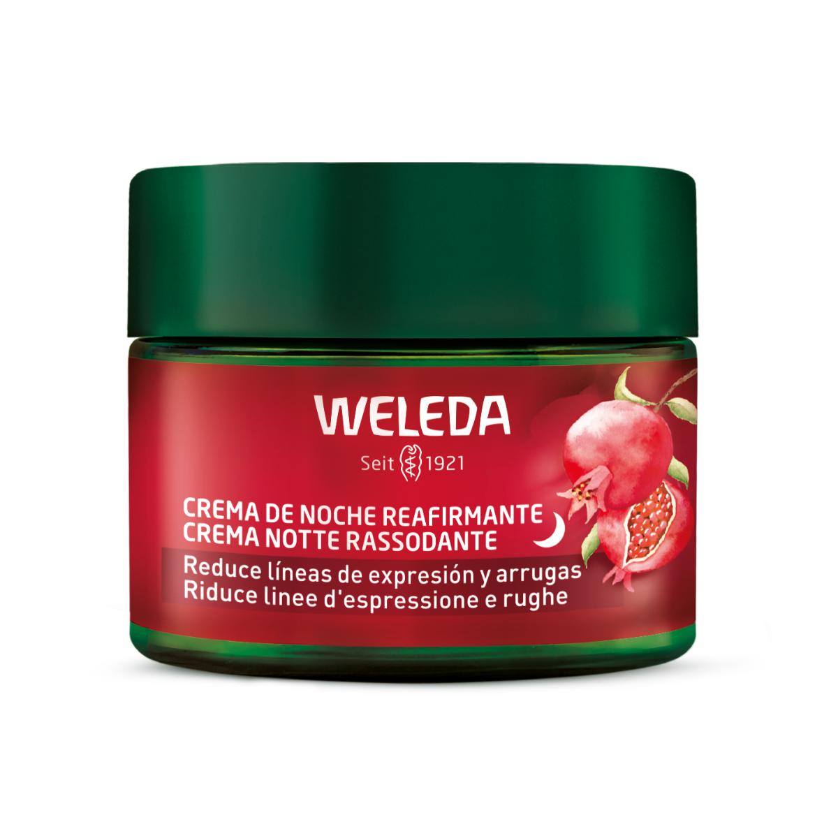 Crema de noche reafirmante de granada y péptidos de maca Weleda 40 ml