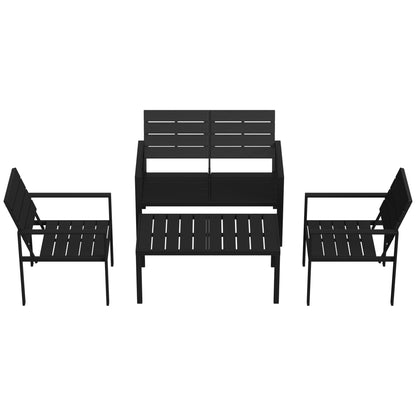 Muebles De Jardín Outsunny Hdpe, Metal Negro 104x71x76.5 Cm_3