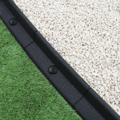 Bordes De Césped Negro Flexibles Jardín Bordes De Césped Paquete De 6 X 1.2m_1