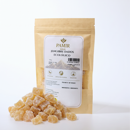 Jengibre ecológico en dados con azúcar de caña 150 g - Pamir Gold_2