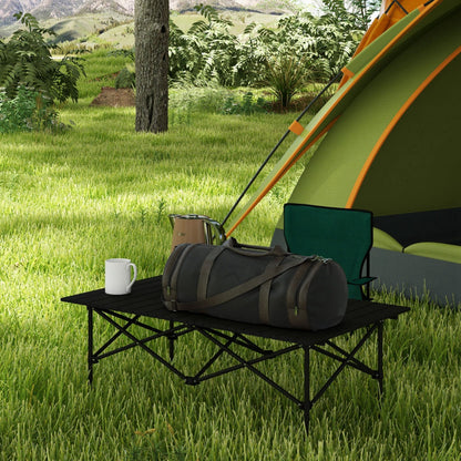 Mesa De Camping Outsunny Metal Negro 95x55x50 Cm_3