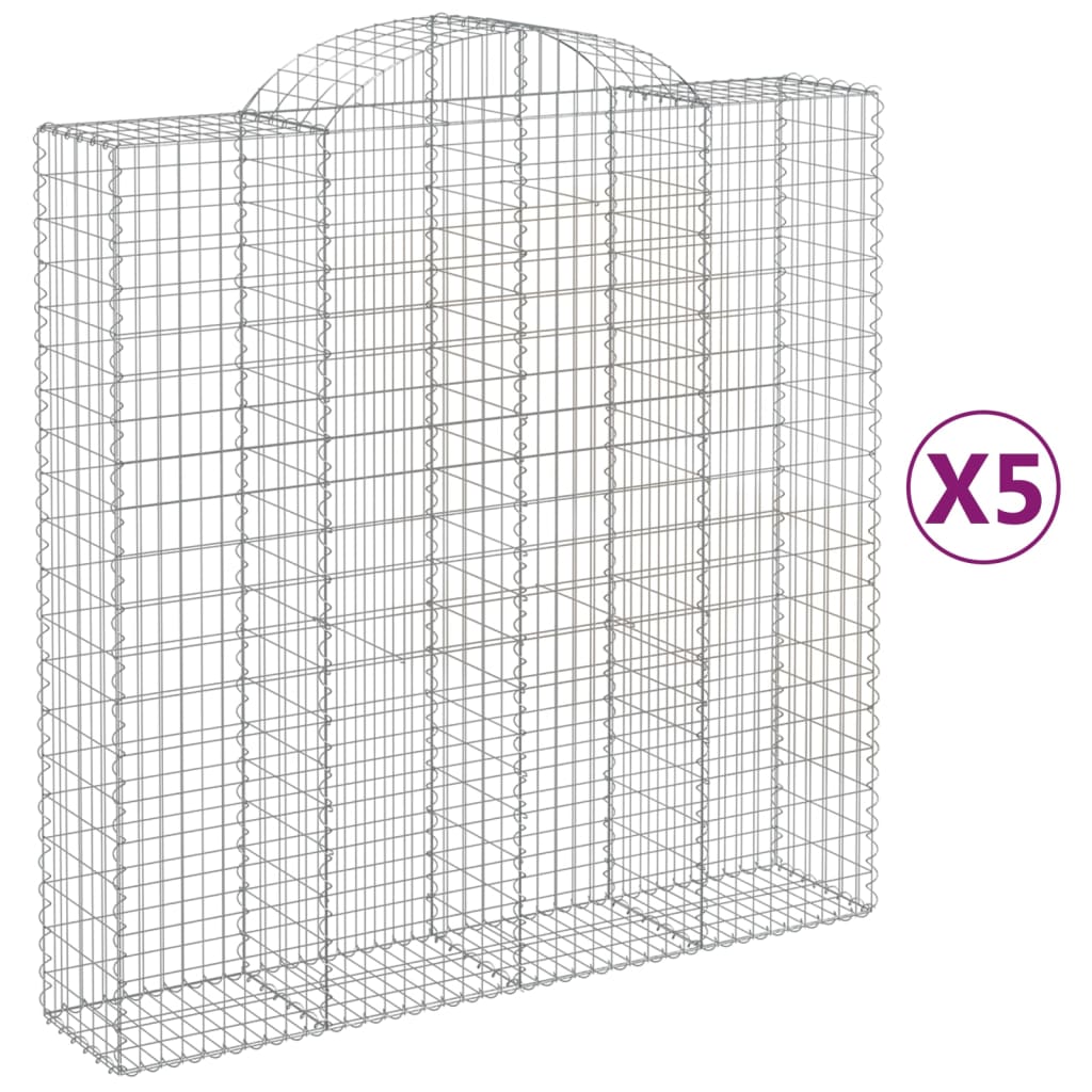 Cestas De Gaviones 5 Uds Forma De Arco Hierro 200x50x200/220 Cm_0